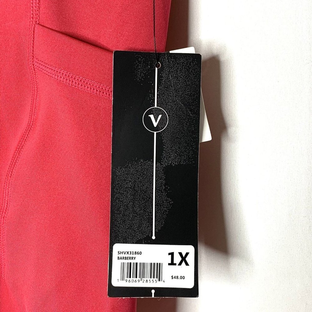 Velocity Womens Plus Size Biker Shorts Size 1X Hot Pink High Waist Pockets - Picture 4 of 8